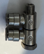 F103823 Female 1/8Bsp to 2 x 6mm Push in 90 banjo